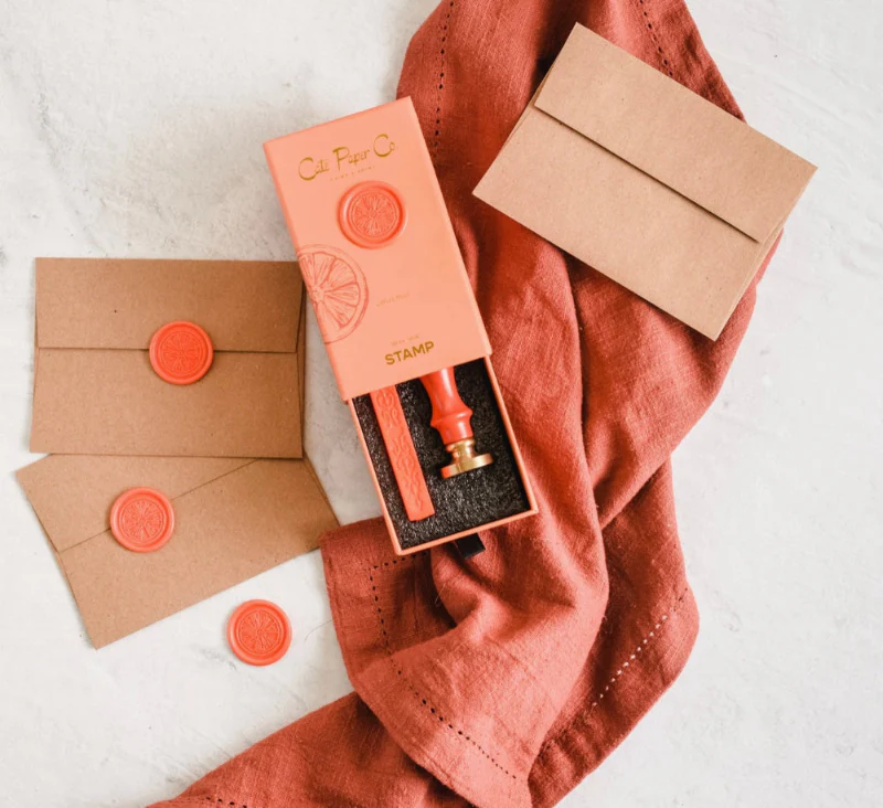 Cate Paper Co - Wax Seal Stamp and Wax Stick Set – Citrus Fruit