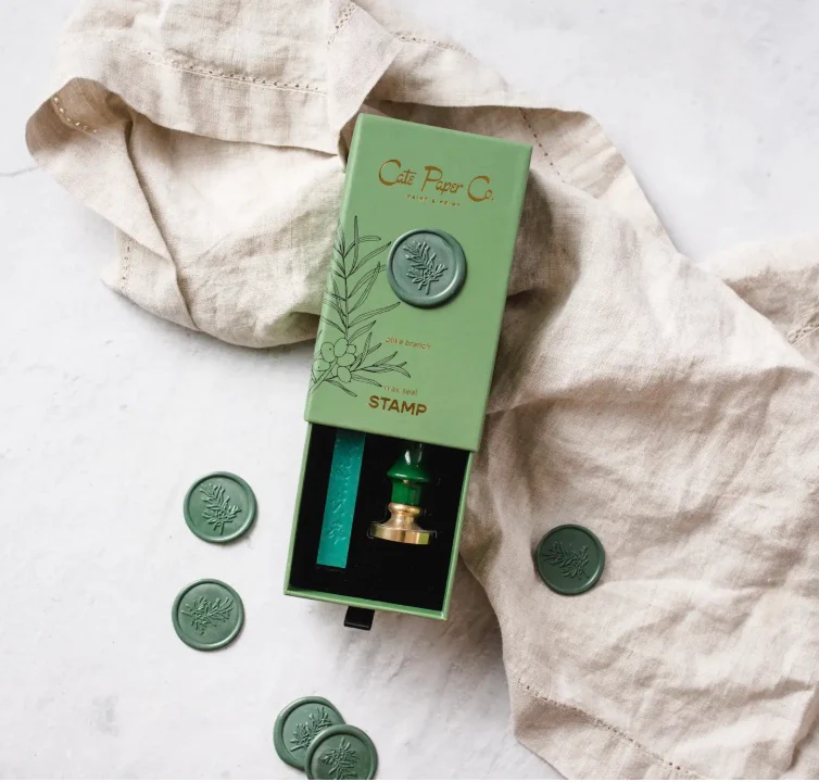 Cate Paper Co - Wax Seal Stamp and Wax Stick Set – Olive Branch