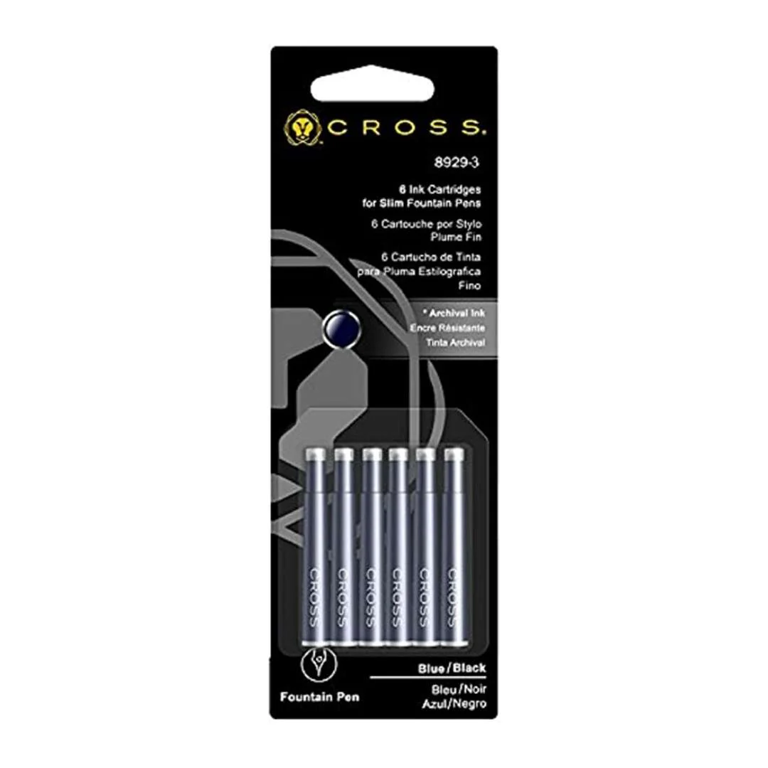 Cross Slim Fountain Pen Ink Cartridges 6 per Card - Image 3