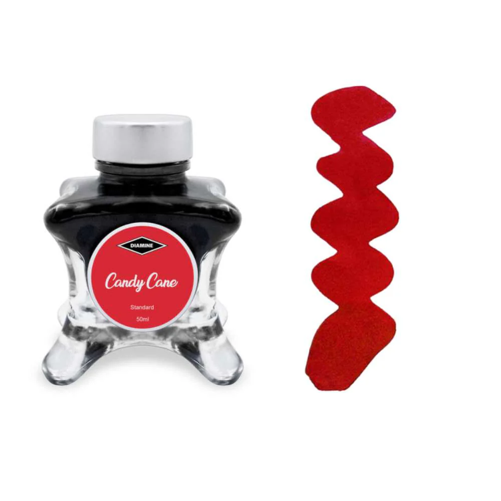Diamine Inkvent Blue Edition 50ml Ink Bottle - Candy Cane