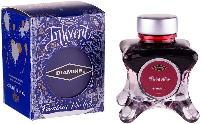 Diamine Inkvent Blue Edition 50ml Ink Bottle - Poinsettia