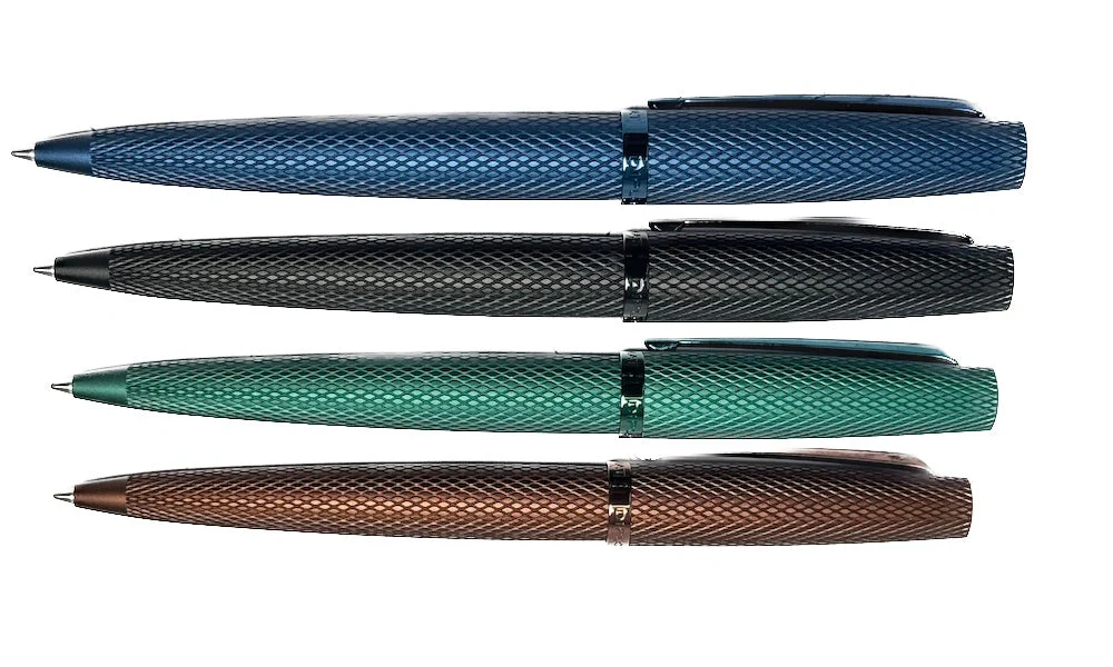 Diplomat Viper Guilloche Ballpoint Pen - Blue - Image 2