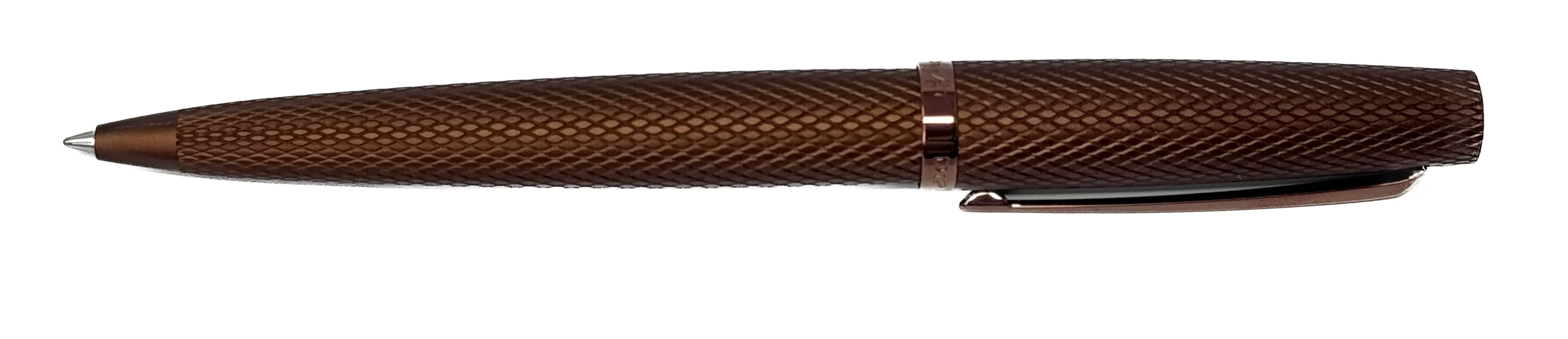 Diplomat Viper Guilloche Ballpoint Pen - Brown