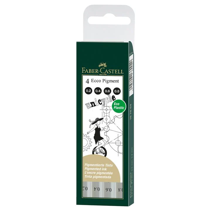 Faber-Castell Ecco Pigment Pens Black set of 4