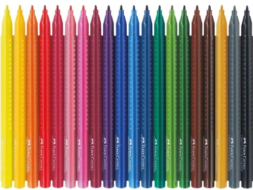 Faber-Castell Grip felt tip pen, Cardboard Wallet of 20 - Image 2