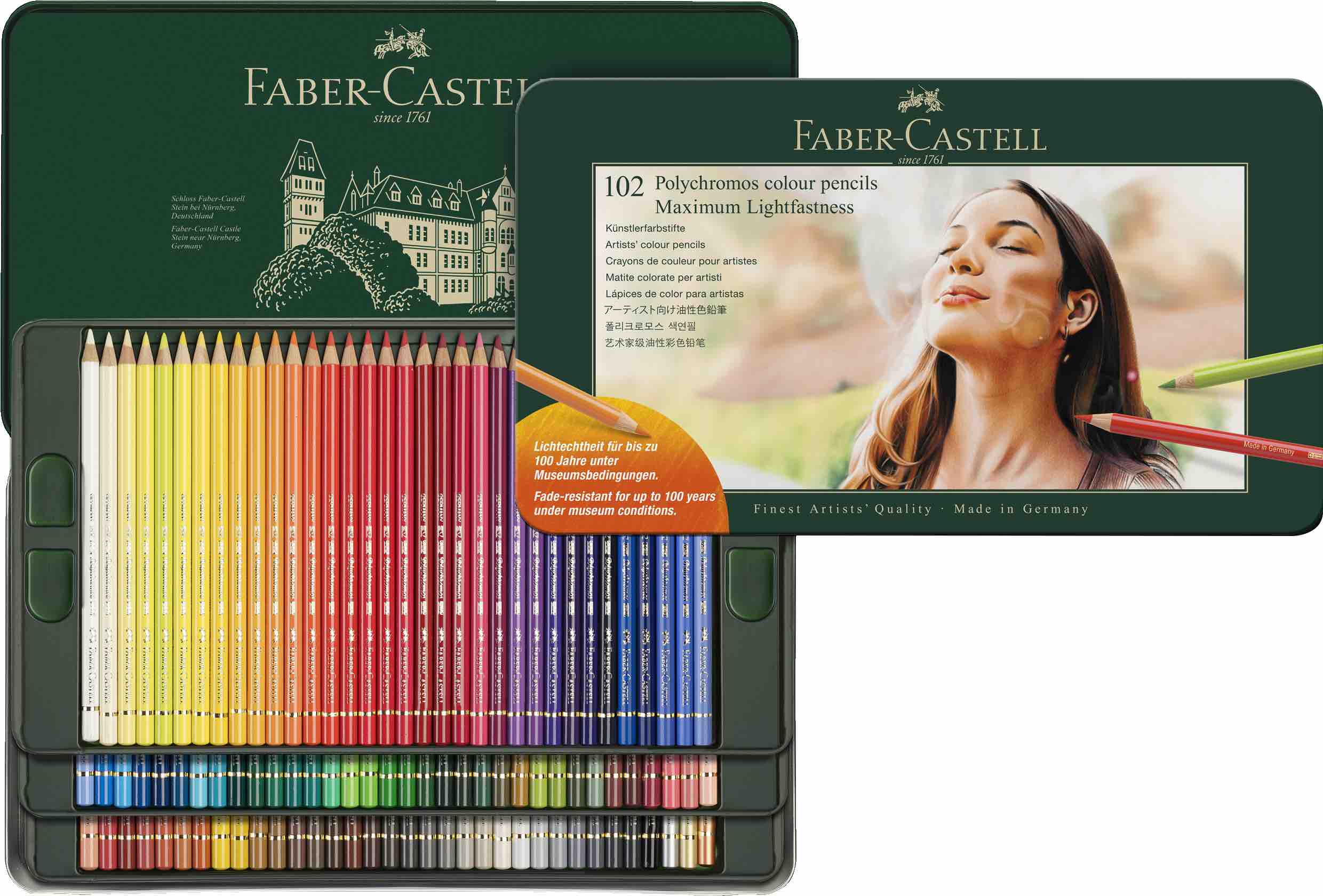 Faber-Castell Polychromos Artists' Color Pencils Tin of 102