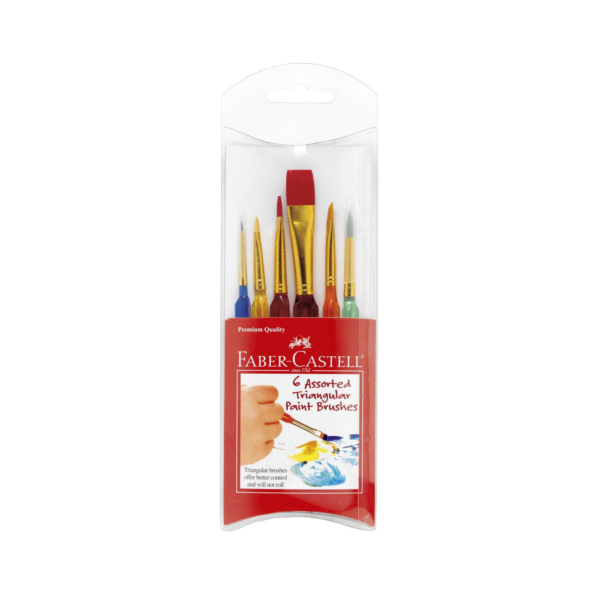 Faber-Castell Triangular Paint Brushes - 6 Assorted