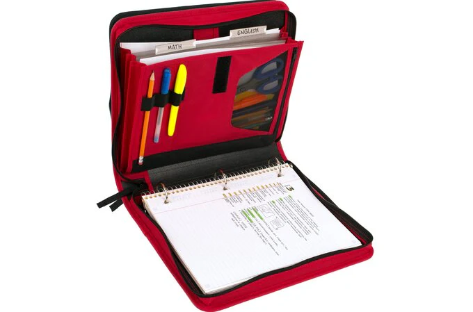 Five Star 1 1/2" Zipper Binder with 500 Sheets Capacity, Red - Image 2