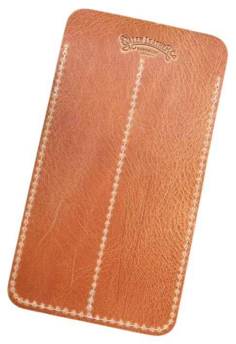 Galen Leather Double Fountain Pen Sleeve / Pen Pouch - Crazy Horse Honey Ochre