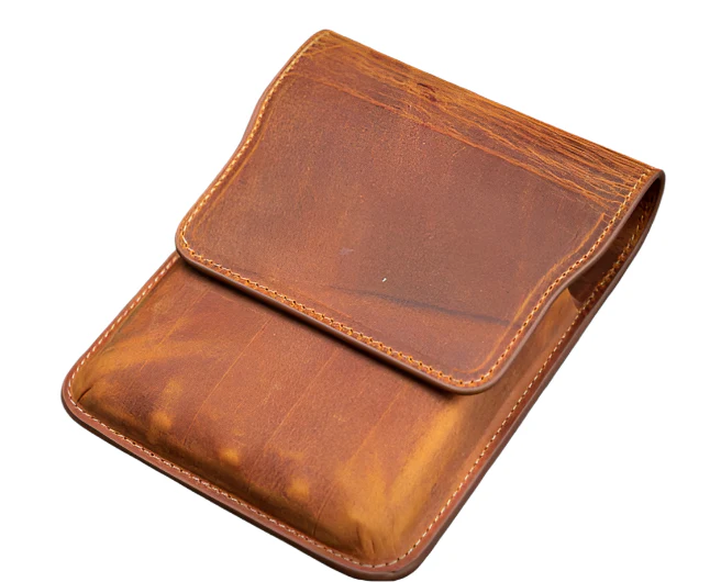 Galen Leather - Leather Flap Pen Case for Five Pens - Crazy Horse Brown - Image 2