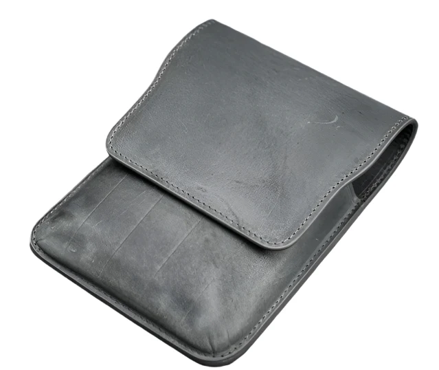 Galen Leather - Leather Flap Pen Case for Five Pens - Crazy Horse Smoky - Image 2