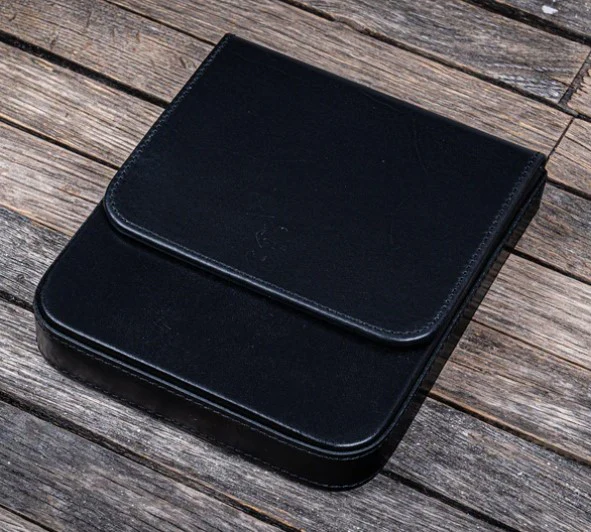 Galen Leather - Leather Magnum Opus 6 Slots Hard Pen Case with Removable Pen Tray - Black - Image 2