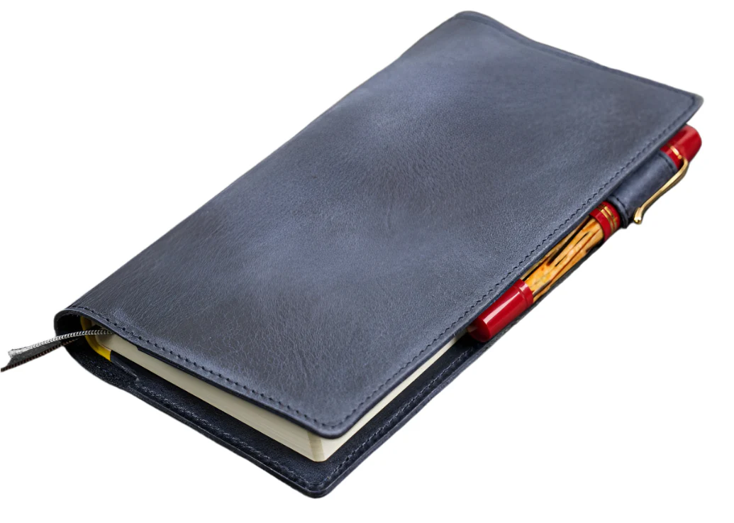 Galen Leather - Leather Slim Hobonichi Weeks Planner Cover - Crazy Horse Navy