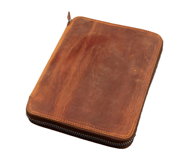 Galen Leather - Leather Zippered 20 Slot Pen Case - Crazy Horse Brown - Image 2