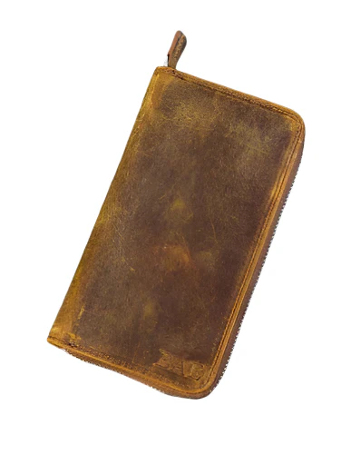 Galen Leather - Leather Zippered 3 Slot Pen Case - Crazy Horse Brown - Image 2