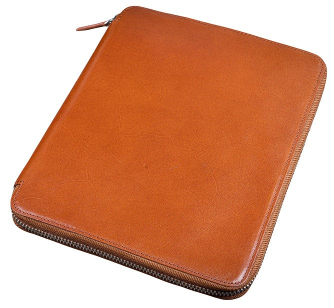 Galen Leather Zippered Leuchtturm1917 B5 & Extra Large Moleskine Folio - Brown - Image 2