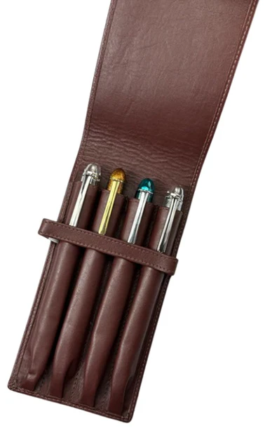 Girologio 4 Pen Case - Antique Brown - Image 2
