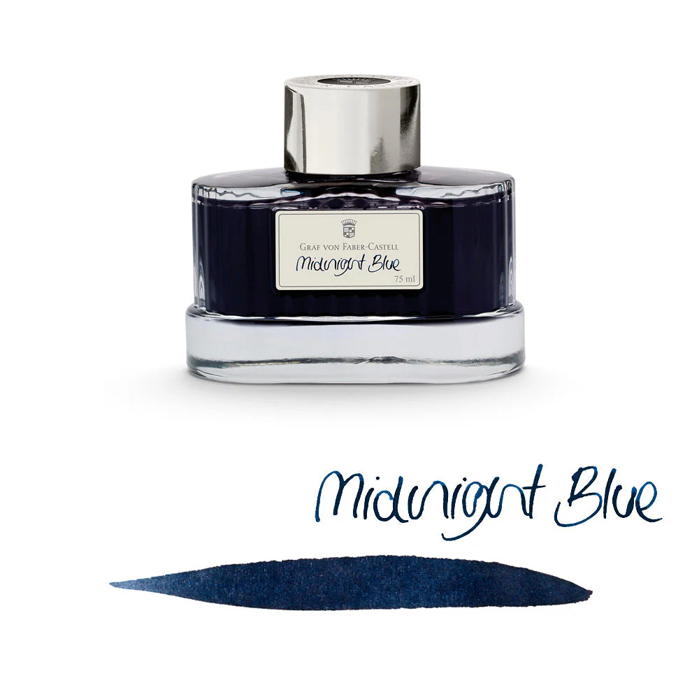 Graf Von Faber-Castell 75ml Ink Bottle - Midnight Blue