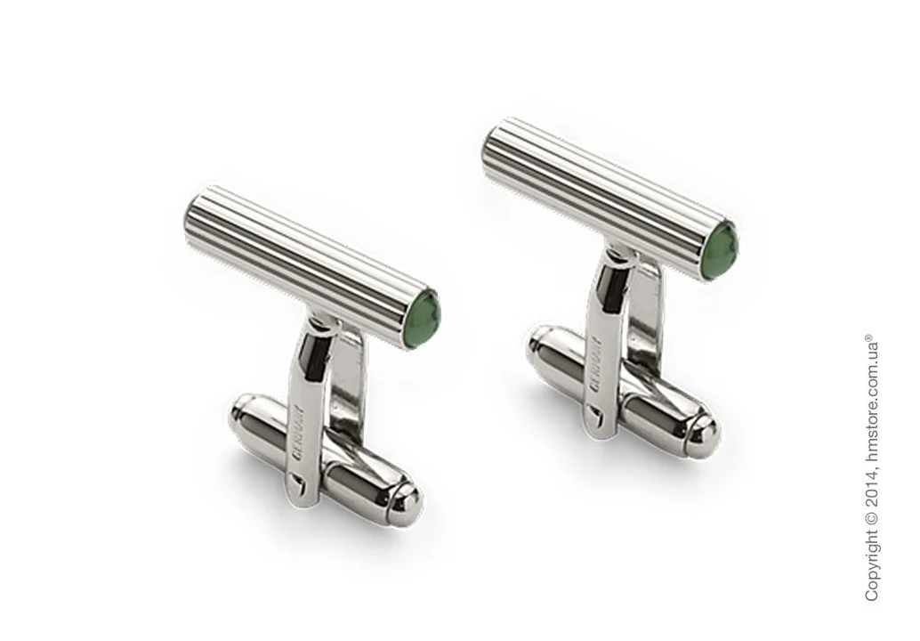Graf von Faber-Castell cufflinks Platinum Plated - Jade Accent