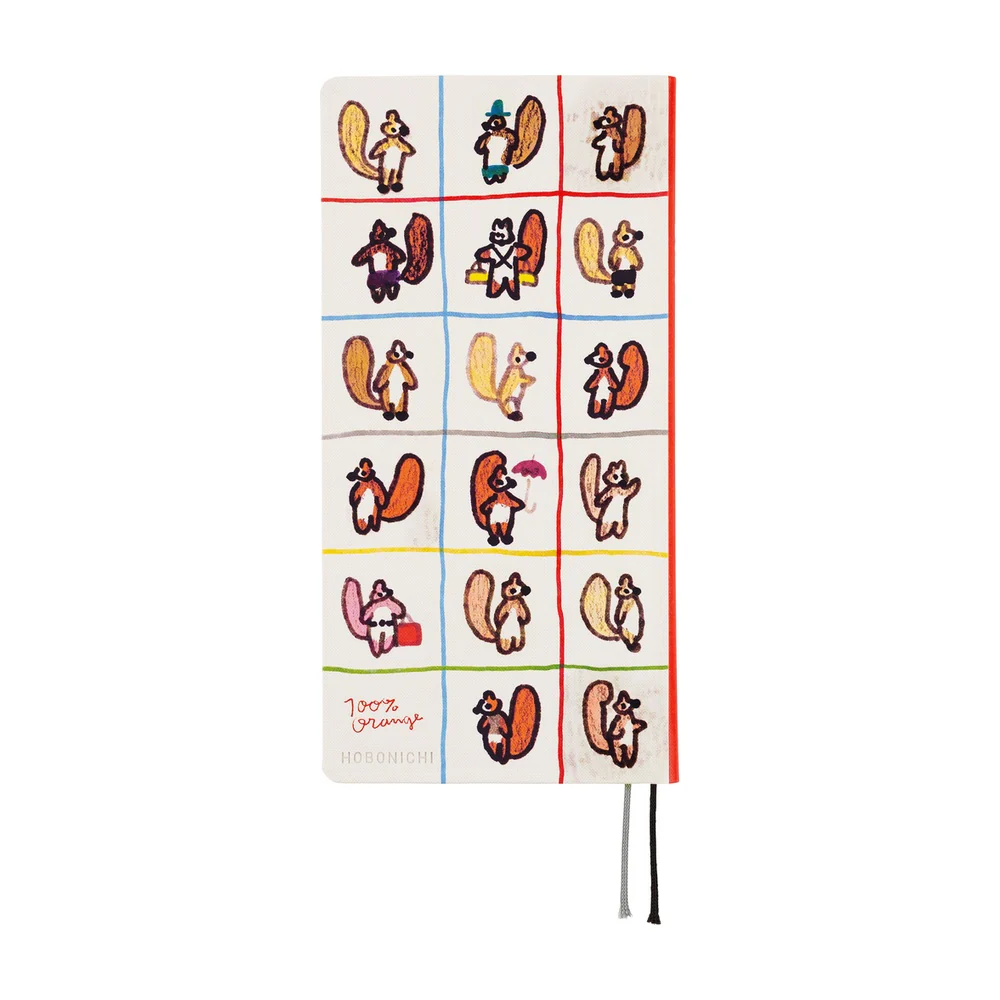 Hobonichi 2026 100%ORANGE Squirrels Moving Day Journal - English Tall & Slim January Start - Image 2