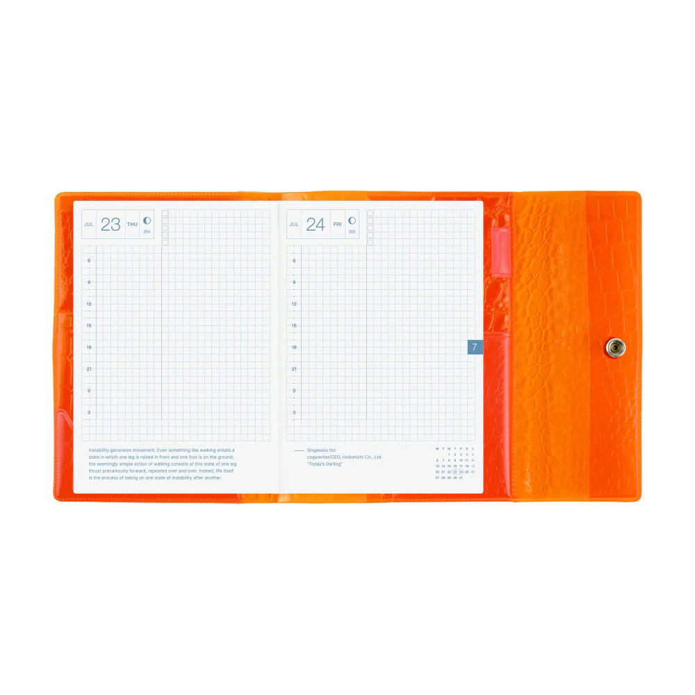 Hobonichi 2026 Beautiful People: Nothing to Hide - Orange Book Cover A6 - Image 3