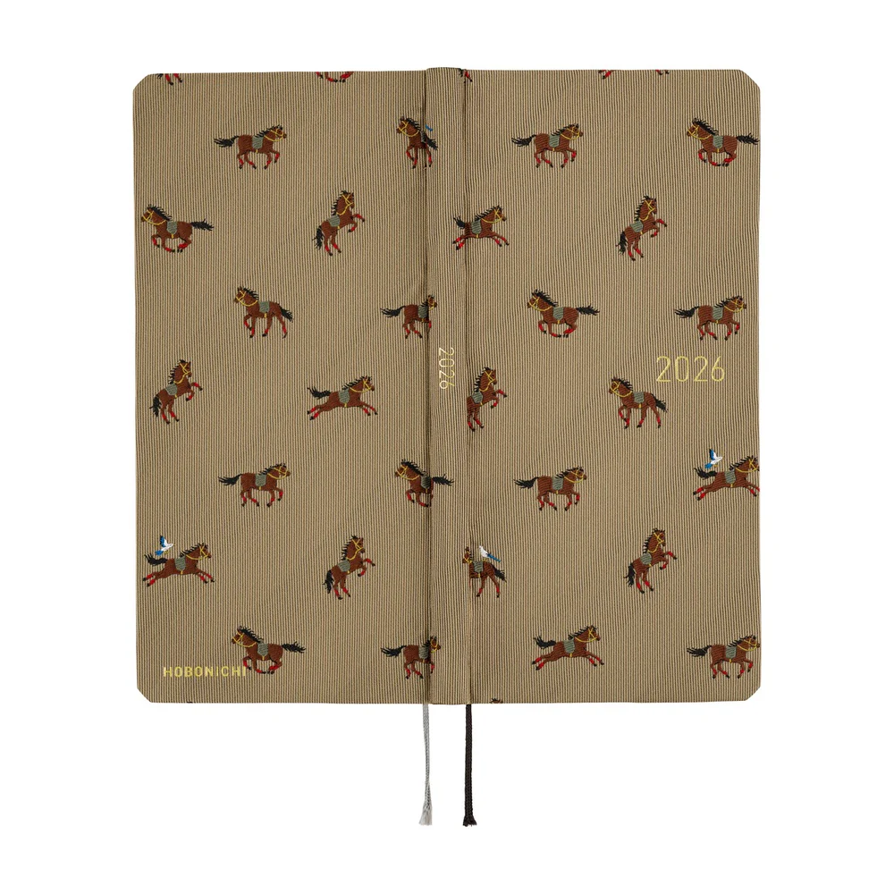 Hobonichi 2026 Bow and Tie Galloping Horses Journal - English Tall & Slim January Start - Image 2
