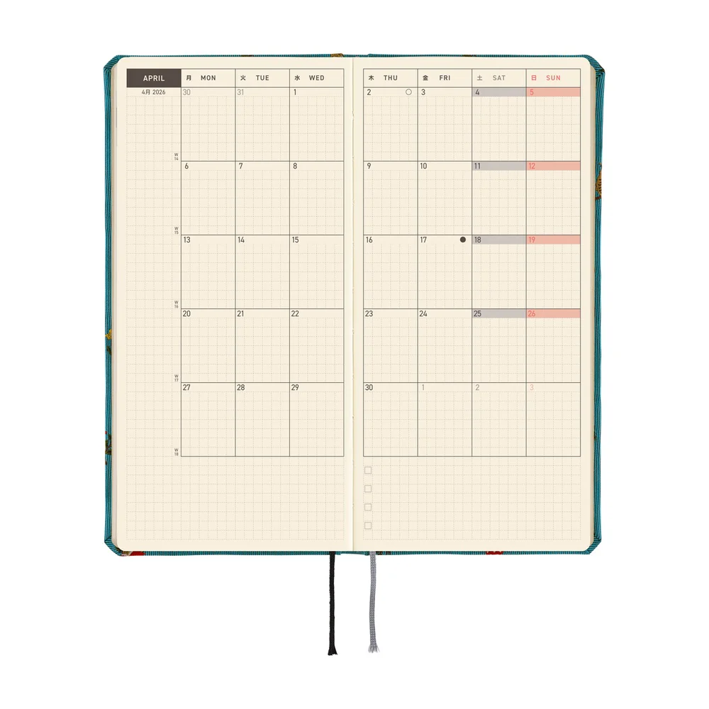 Hobonichi 2026 Bow and Tie In the Forest Mega Journal - English Tall & Slim January Start - Image 2