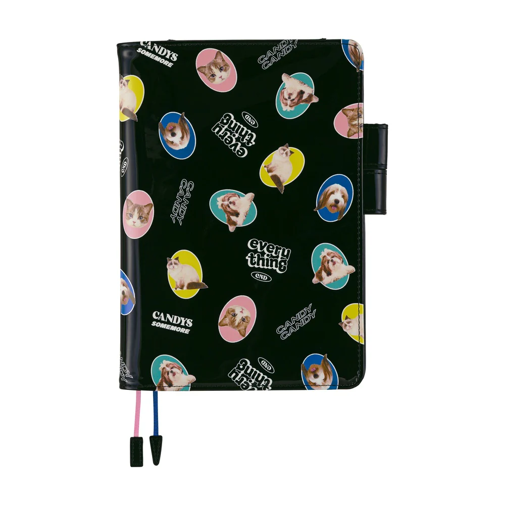Hobonichi 2026 Candy Stripper Random Dog and Cat Black Book Cover A5