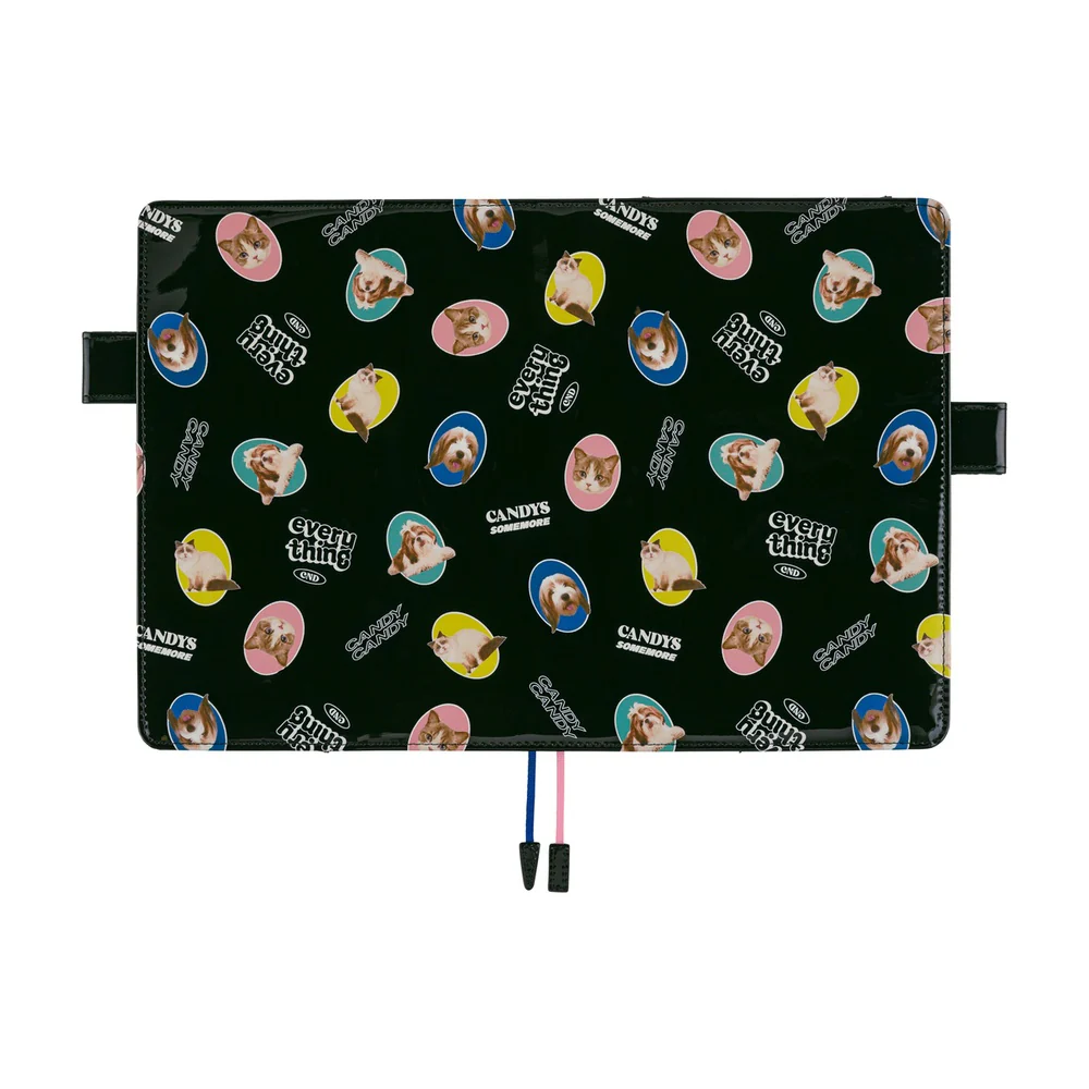 Hobonichi 2026 Candy Stripper Random Dog and Cat Black Book Cover A5 - Image 3