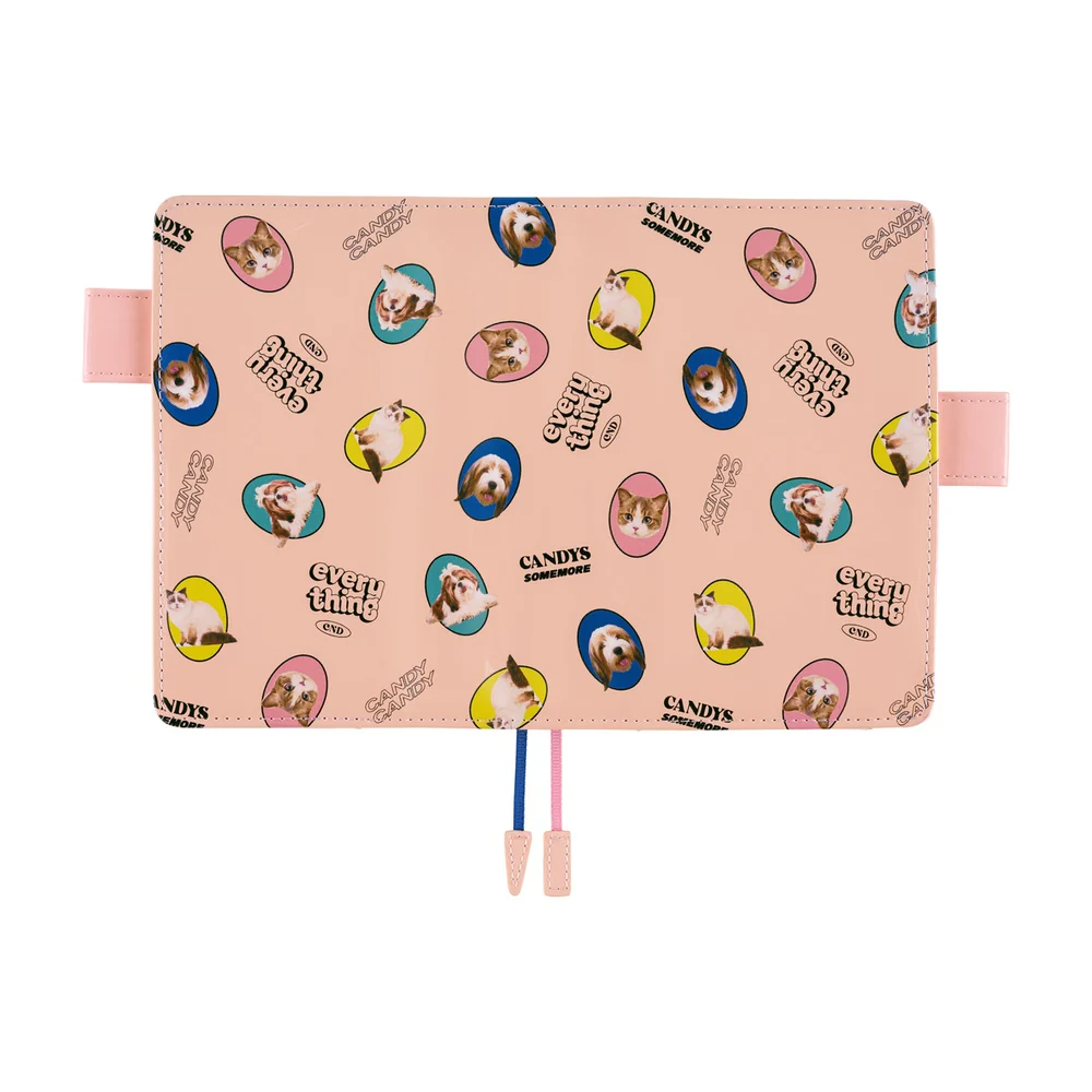 Hobonichi 2026 Candy Stripper Random Dog and Cat Pink Book Cover A6
