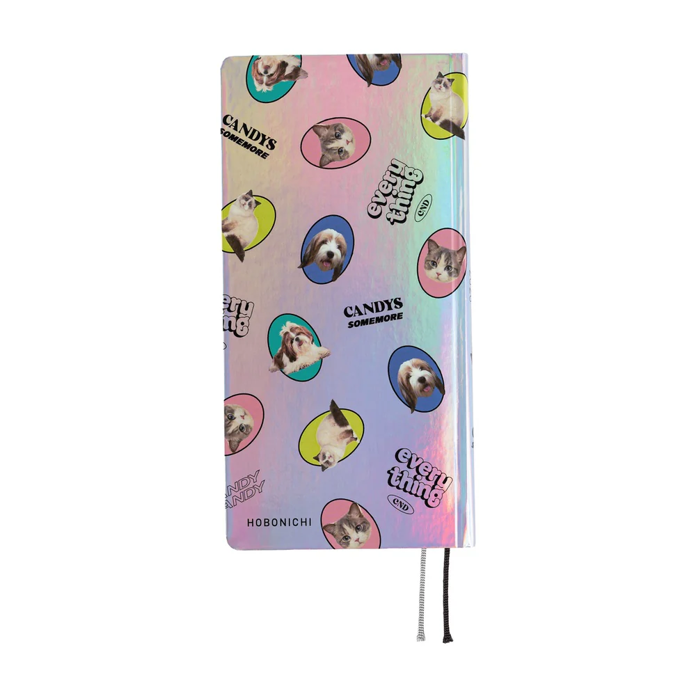 Hobonichi 2026 Candy Stripper Random Dog & Cat Aurora - English Tall & Slim January Start - Image 2