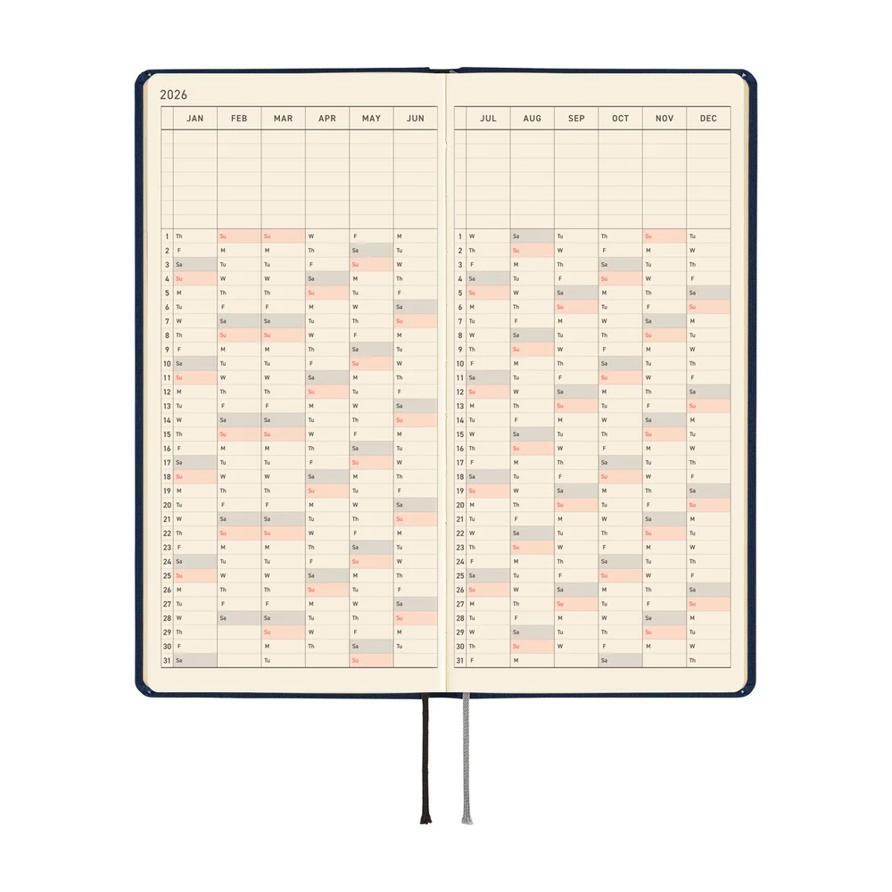Hobonichi 2026 Colors Cosmo Blue Journal - English Tall & Slim January Start - Image 5