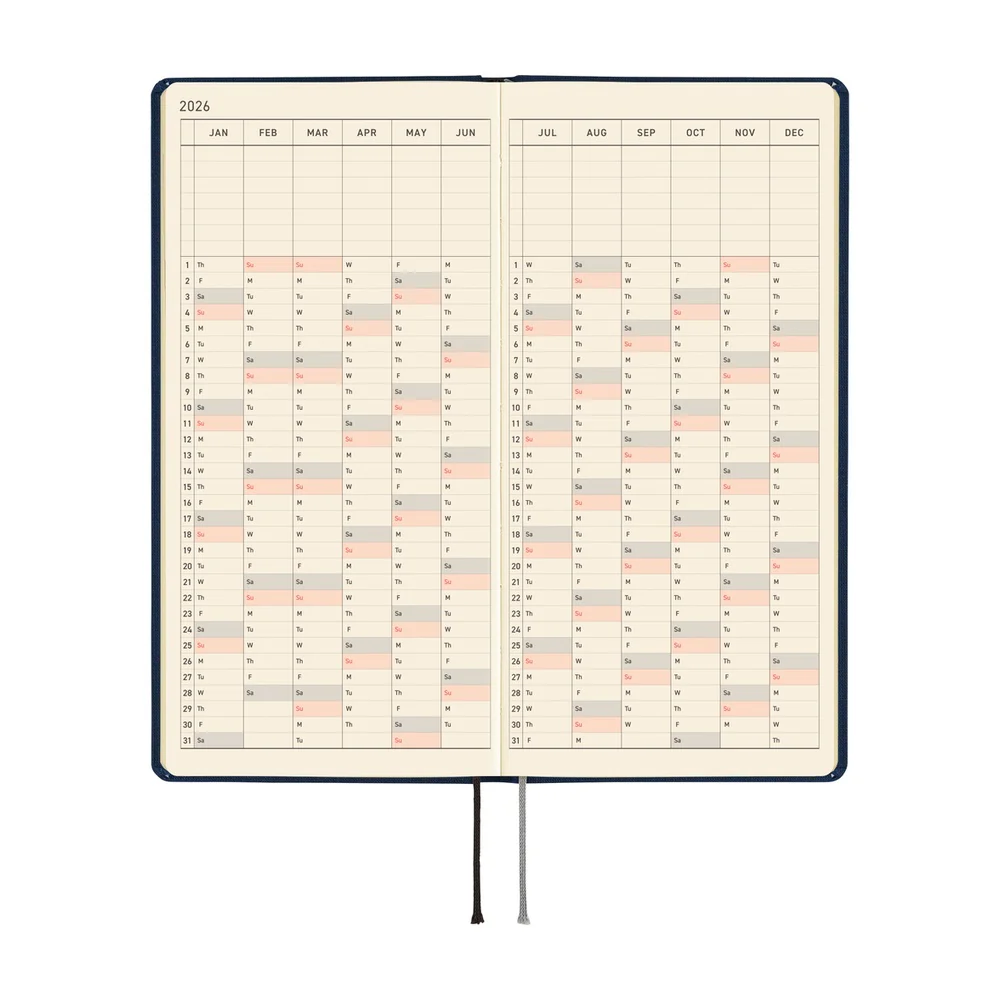Hobonichi 2026 Colors Cosmo Blue Journal - Mega English Tall & Slim January Start - Image 6