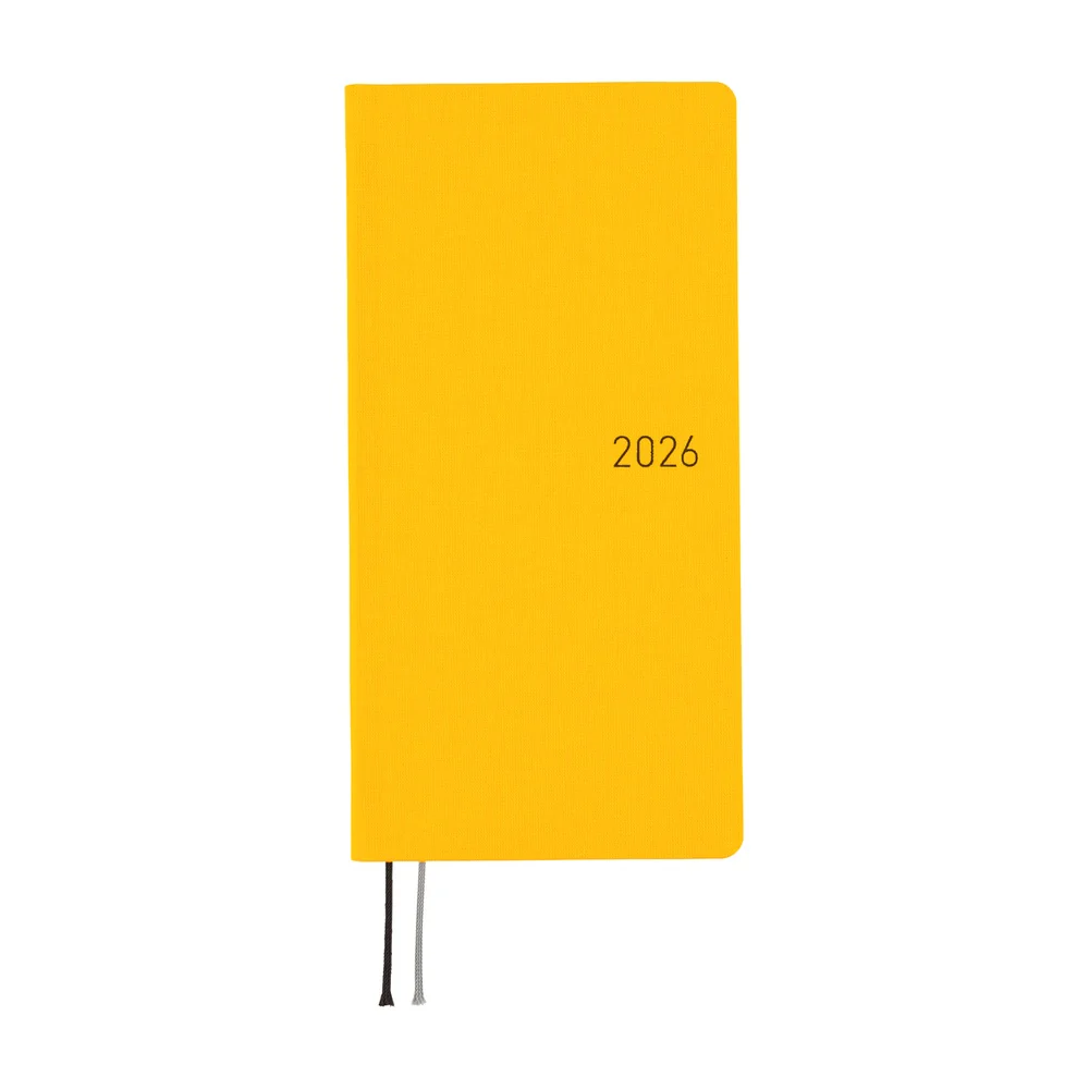 Hobonichi 2026 Colors Full Moon Yellow Journal - Mega English Tall & Slim January Start