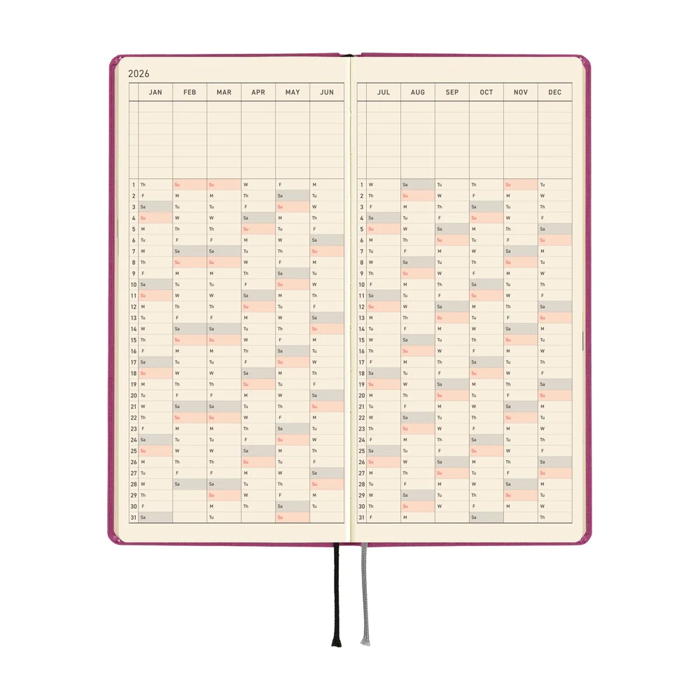 Hobonichi 2026 Colors Peony Purple Journal - Mega English Tall & Slim January Start - Image 5