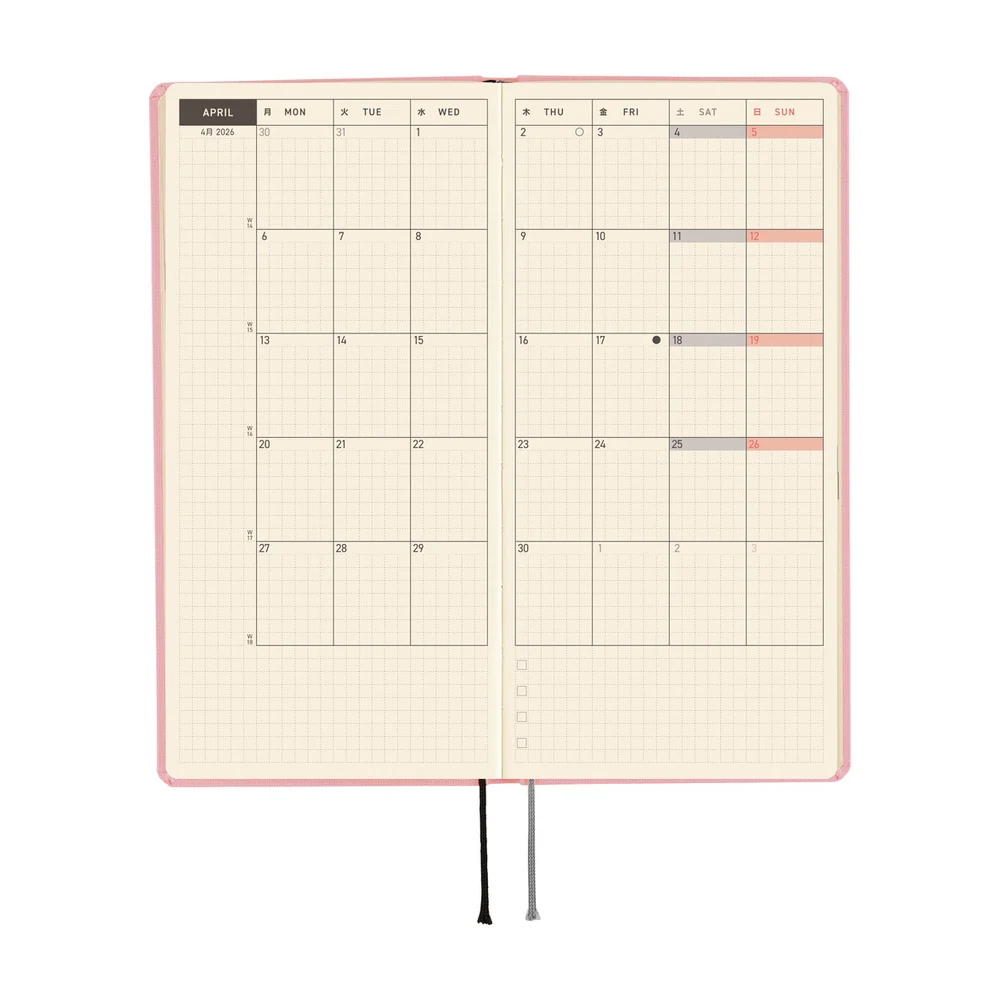 Hobonichi 2026 Colors Strawberry Milk Journal - Mega English Tall & Slim January Start - Image 3