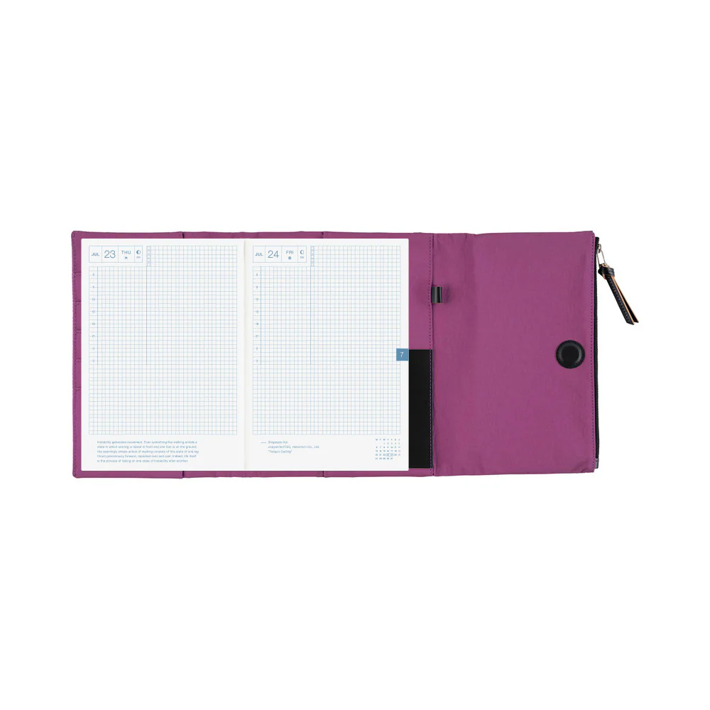 Hobonichi 2026 Cover Tragen in Purple Tri-Fold with Magnetic Closure - A5 Cousin - Image 4
