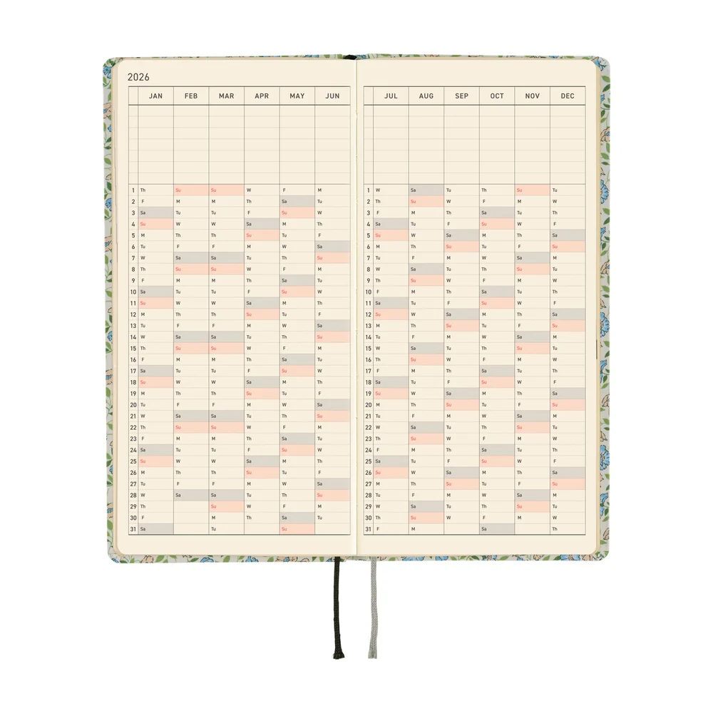 Hobonichi 2026 Liberty Fabrics Sasha Kiora Journal - English Tall & Slim January Start - Image 5