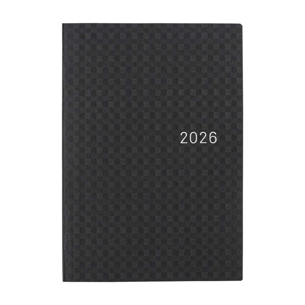 Hobonichi 2026 Paper Series Black Gingham Journal A6 HON - English January Start