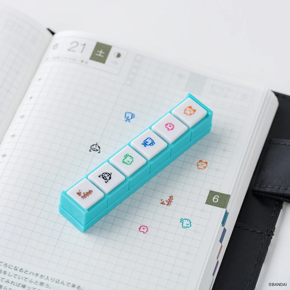 Hobonichi Kodomo no Kao 2026 Pochitto6 Push Button Stamp - Tamagotchi - Image 2