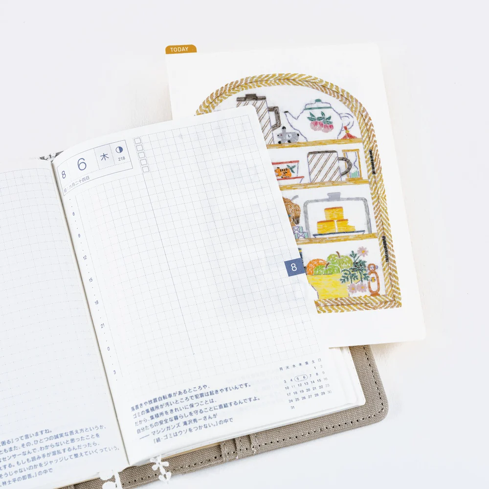 Hobonichi Pencil Board - Iyo Okumi: Happy Tea Time - Teapot Shelf - A6 - Image 2