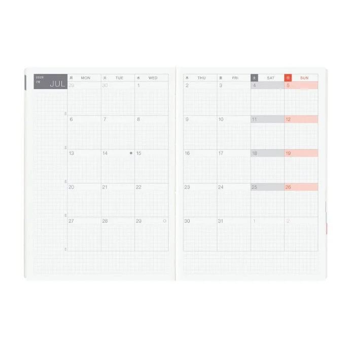 Hobonichi Techo 2026 HON Planner A5 (Daily) - Paper Series: Black Gingham - Image 3