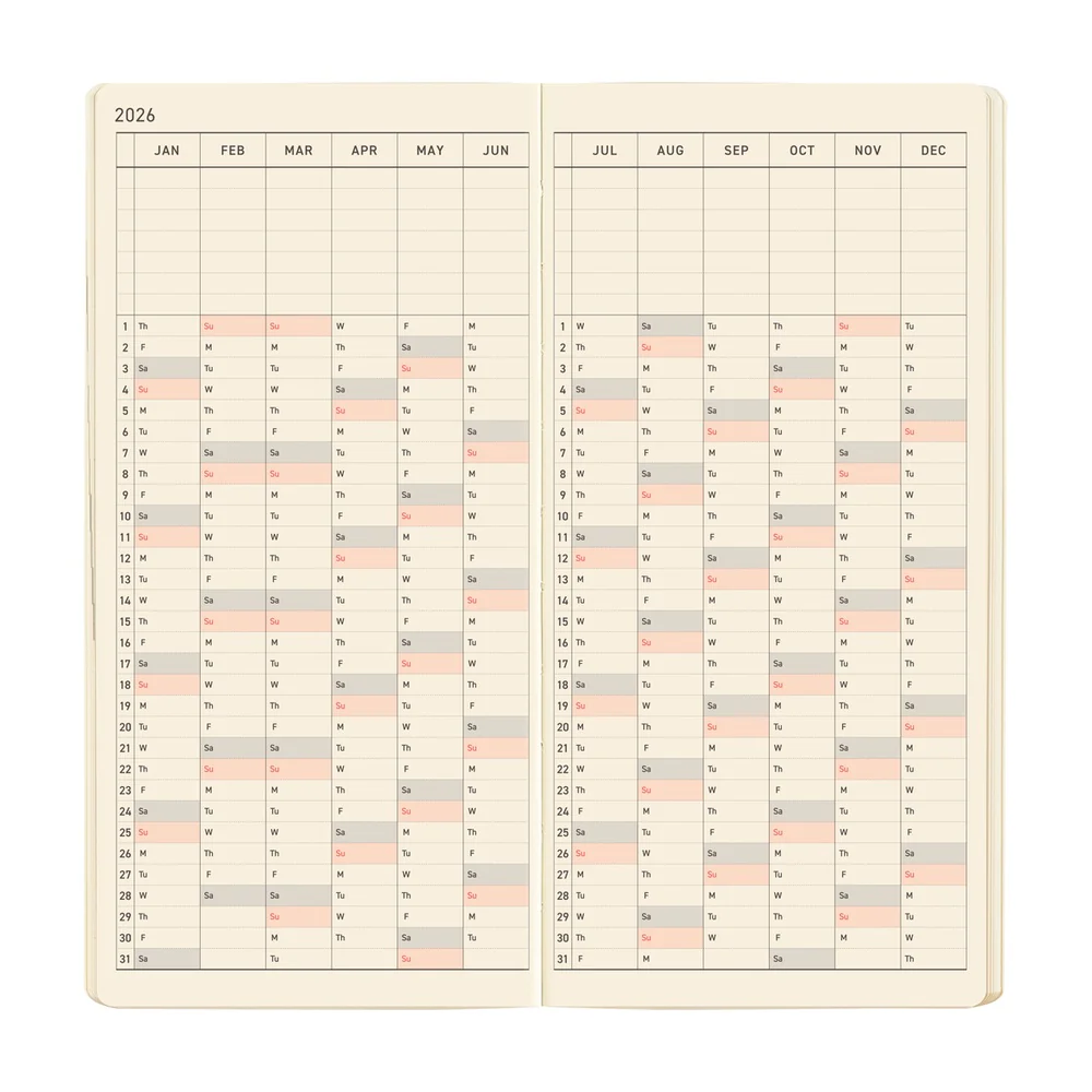 Hobonichi Weeks 2026 Sneaker: Indigo Black - Mega English Tall & Slim January Start - Image 4
