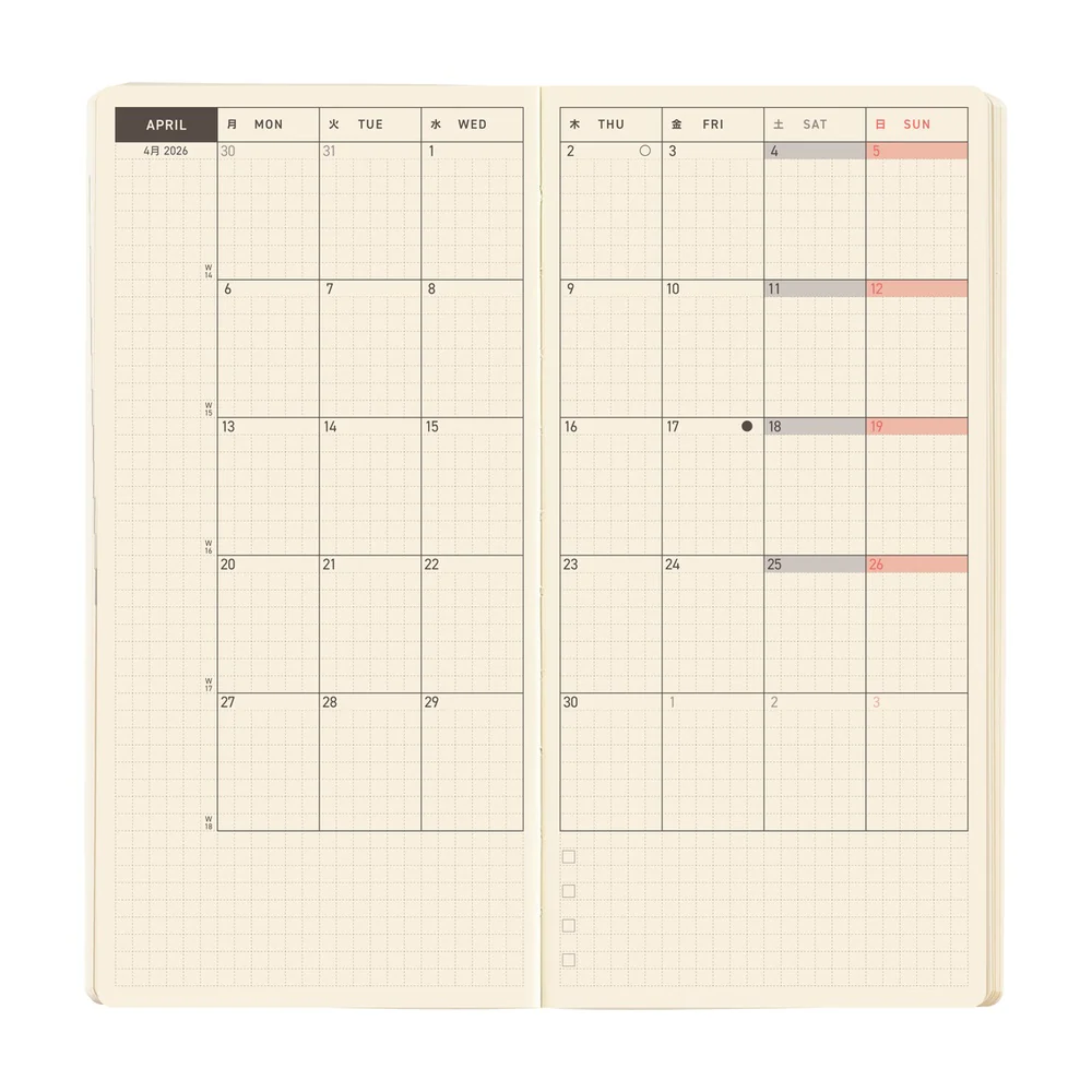 Hobonichi Weeks 2026 Sneaker: Tomato Red - Mega English Tall & Slim January Start - Image 3