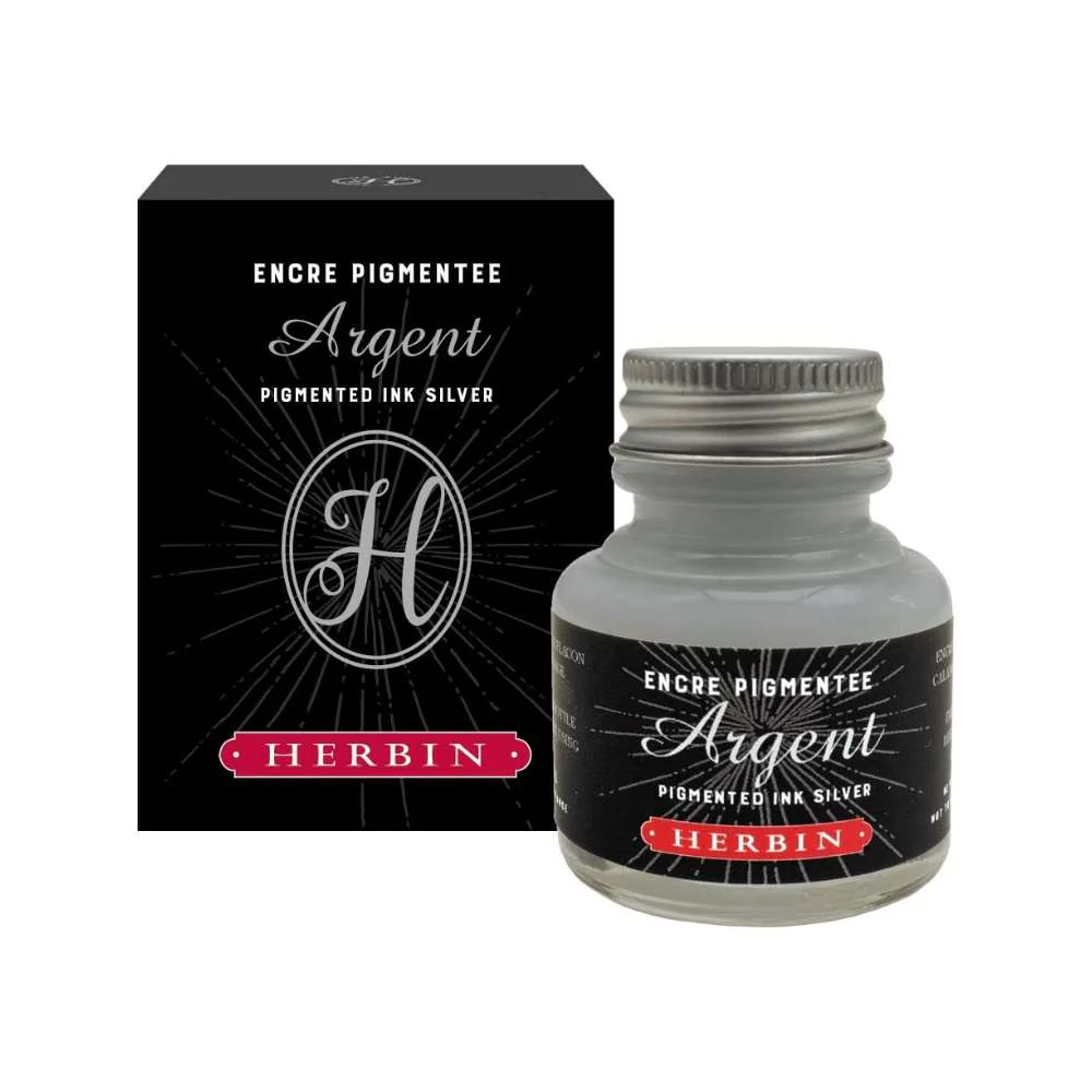 J. Herbin 30ml Pigmented Ink - Silver