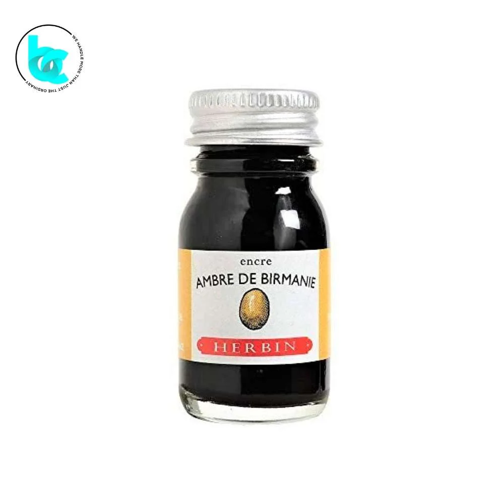 J. Herbin Fountain Pen 10ml Ink (Sampler size) - Ambre de Birmanie (Amber)