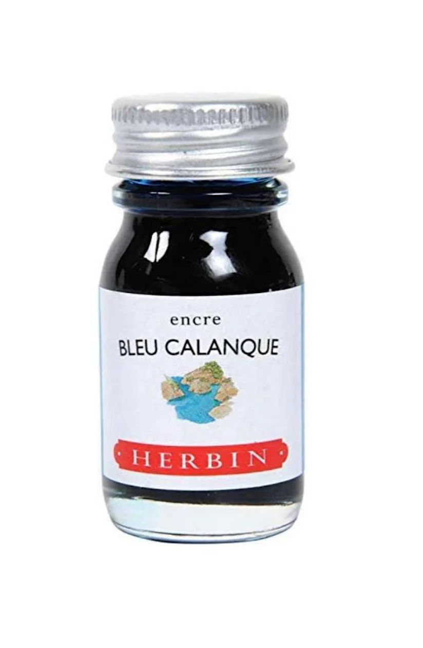 J. Herbin Fountain Pen 10ml Ink (Sampler size) - Bleu Calanque (Cove Blue)