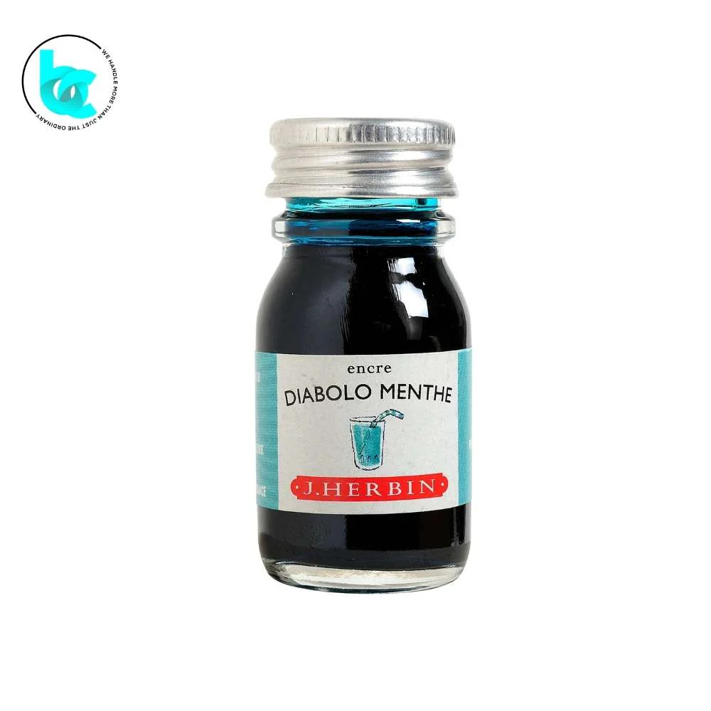 J. Herbin Fountain Pen 10ml Ink (Sampler size) - Diabolo Menthe (Mint Green)