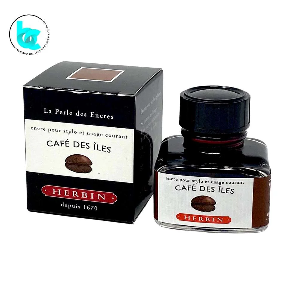 J.Herbin Fountain Pen 30ml ink bottle - Coffee (Cafe de Îles)