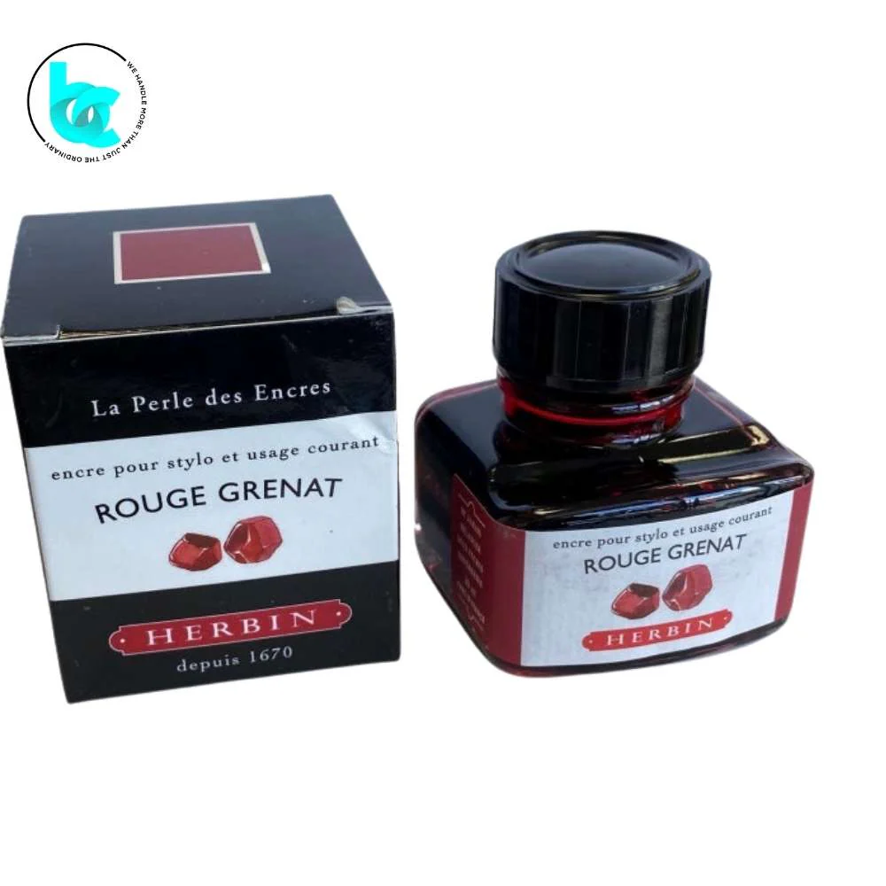 J.Herbin Fountain Pen 30ml ink bottle - Garnet Red (Rouge Grenat)